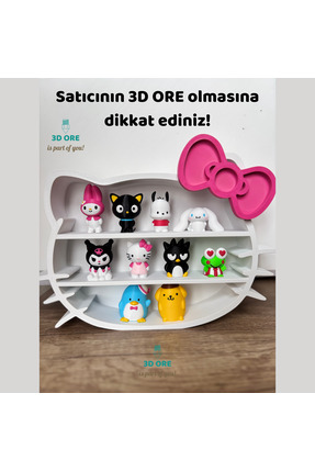 3D ORE Hello Kitty Tasarımlı Dekoratif Figür Rafı