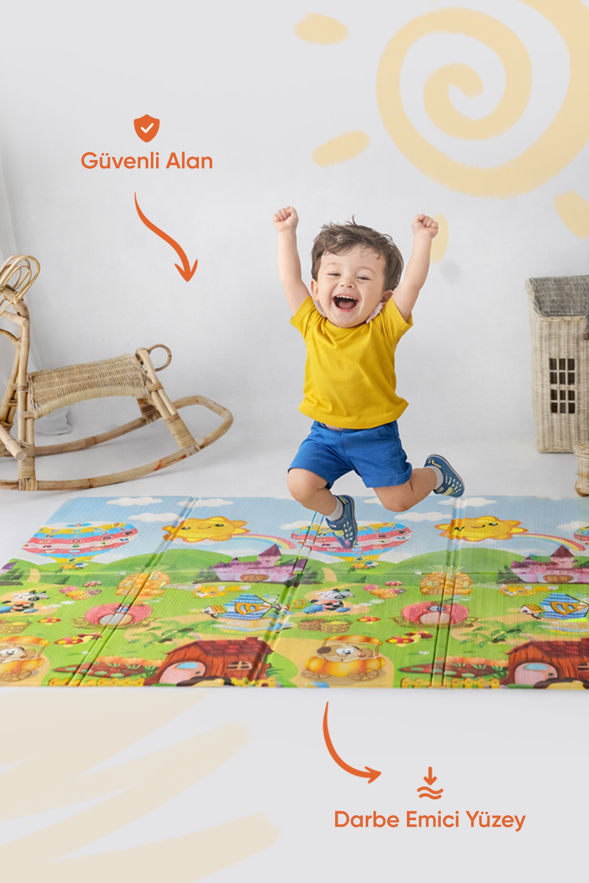 Lexals Serin Mat Macera Köyü Katlanabilir Oyun Matı- Taşıma Çantasıyla Birlikte fotoğrafı 3 (önizleme)