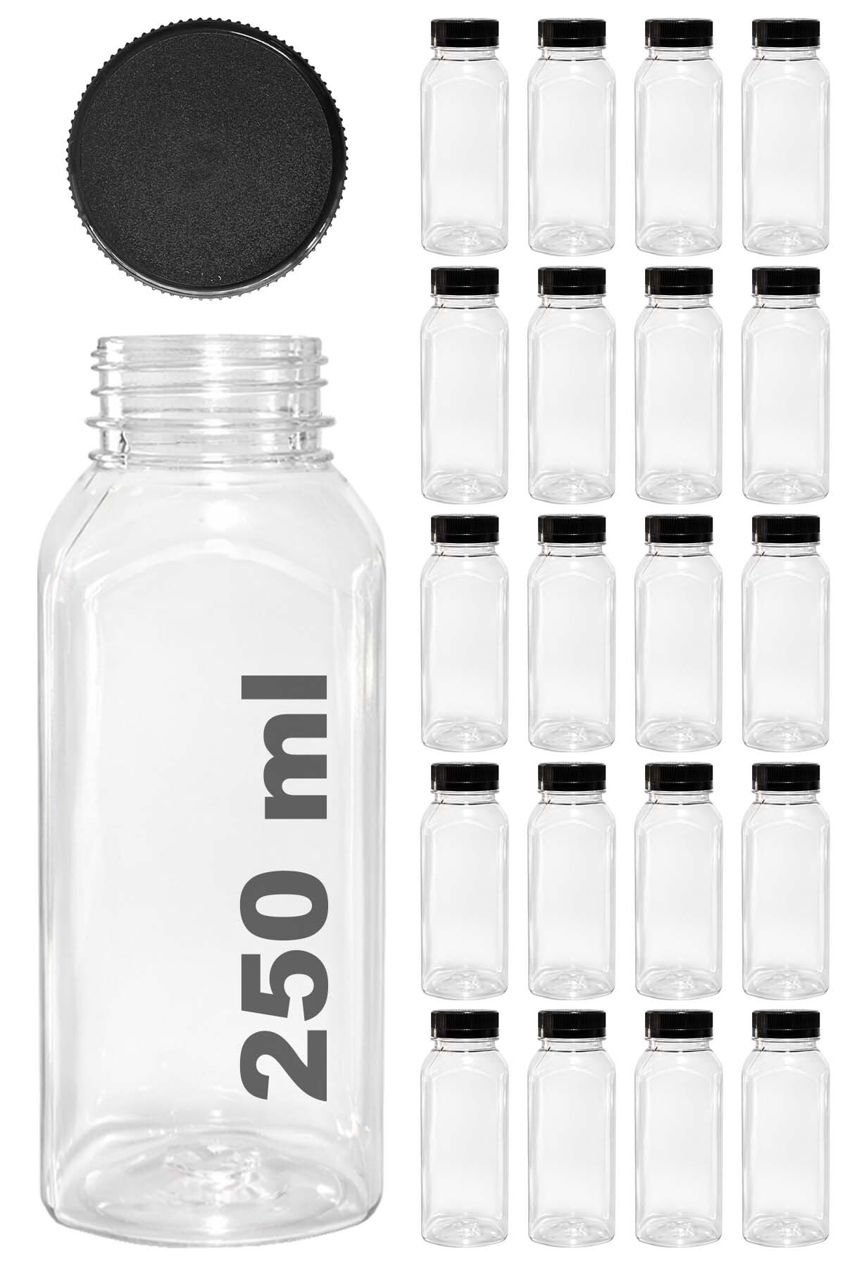 250 ml Smoothie Detox Bottle 250 Cc Transparent Plastic Bottle Detox Cornered Fruit Juice 20 Pcs