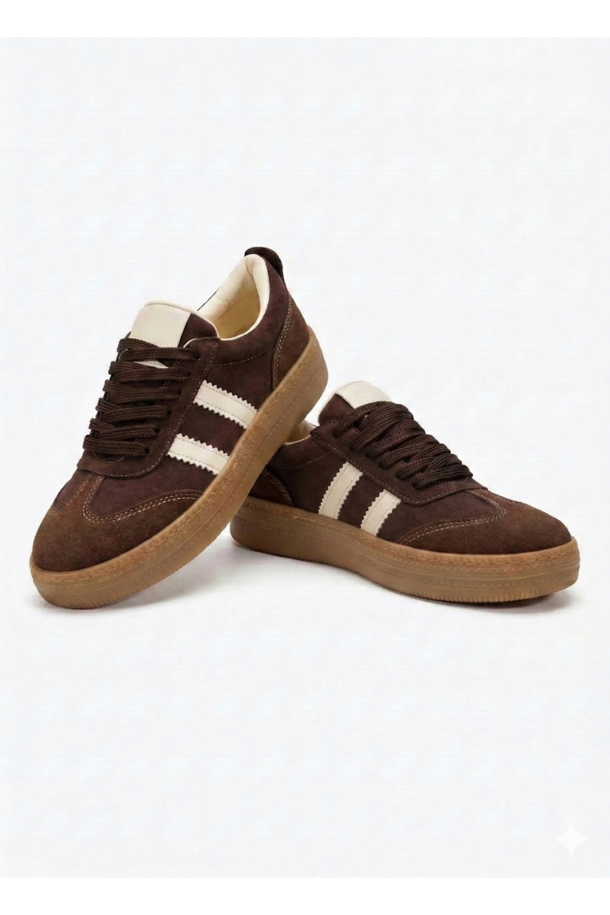 Bak Store Acı Kahve Süet Kadın Spor Ayakkabı Retro Sneaker Dikişli Taban görsel 6