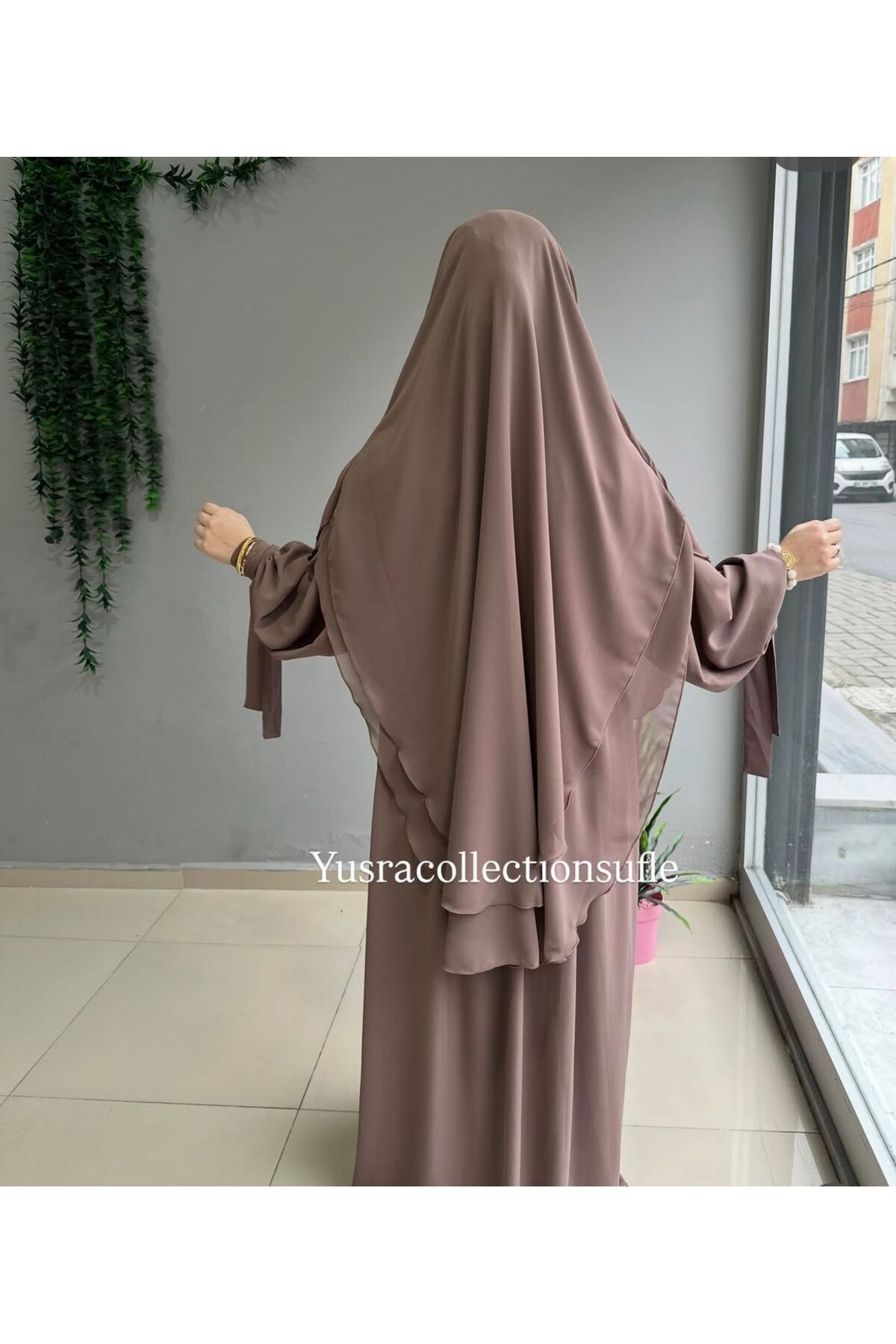 Yüsra Collection  Liza Elbise Ve Gölgeli Sufle 2”li Takım - Görsel 4