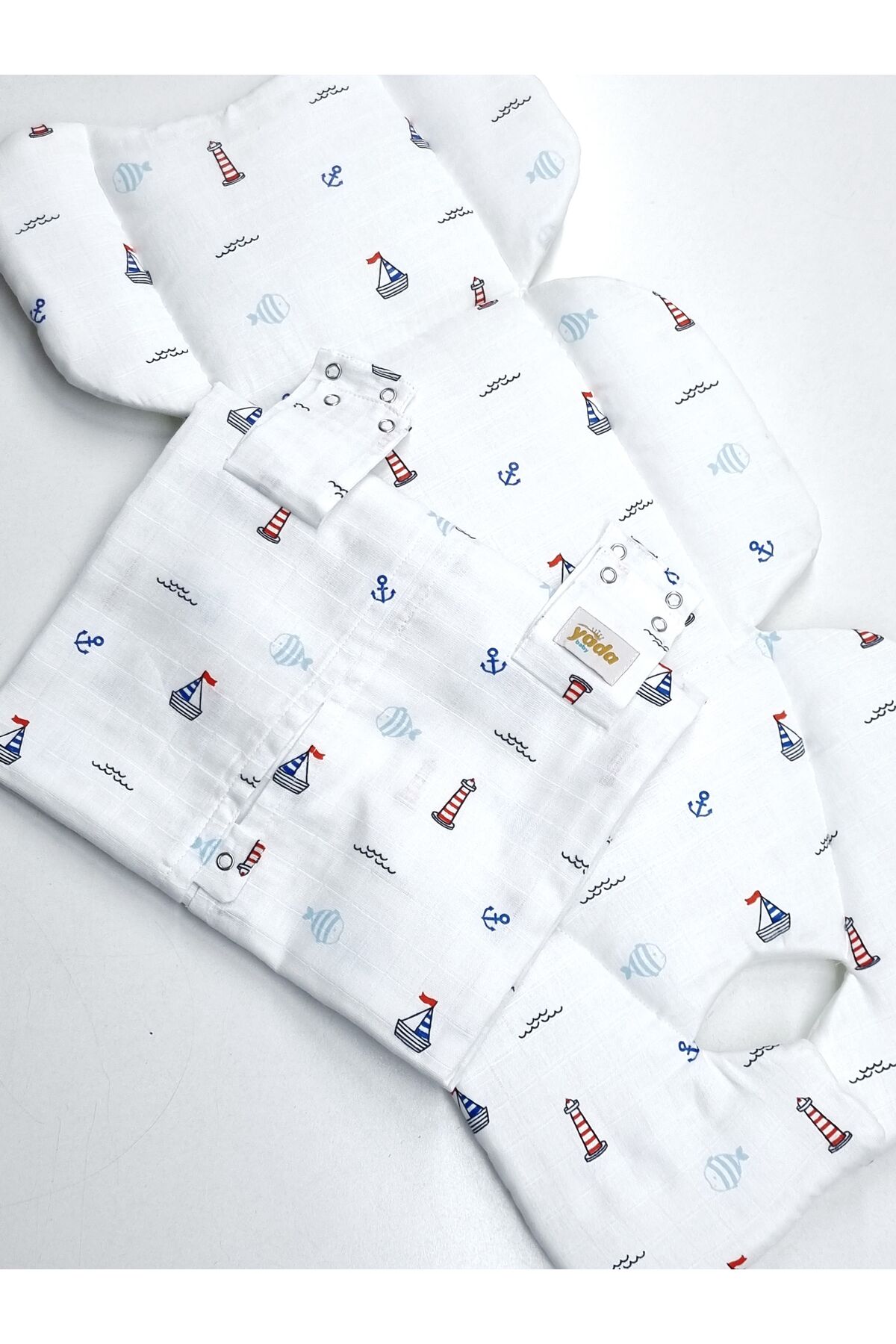 Yada Baby %100 Organik Pamuklu Kumaştan Müslin Tek Kat Minderli Puset Örtüsü Seti fotoğrafı 7 (önizleme)