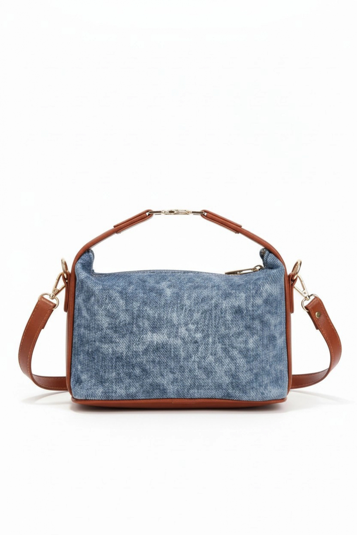 Toile Tan Detailed Denim Canvas Women's Hand Sleeve and Shoulder Bag with Double Straps