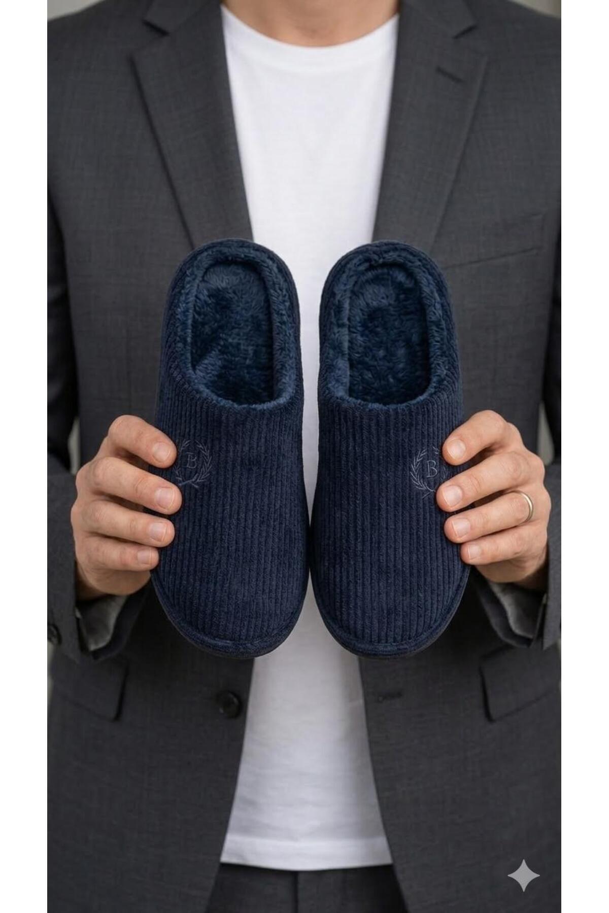 redtan  Ev Terliği | Ortopedik | Kadife Fitilli |Yumuşak Tabanlı | İçi Kürklü Damat Terliği & Çeyizlik - Görsel 5