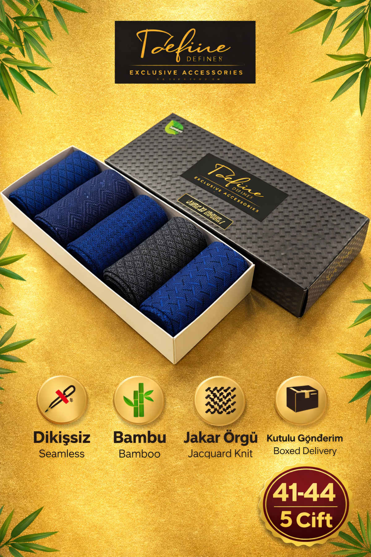 CALLAVI  Bambu Jakarlı Dikişsiz Erkek Çorap Kutulu - Görsel 6