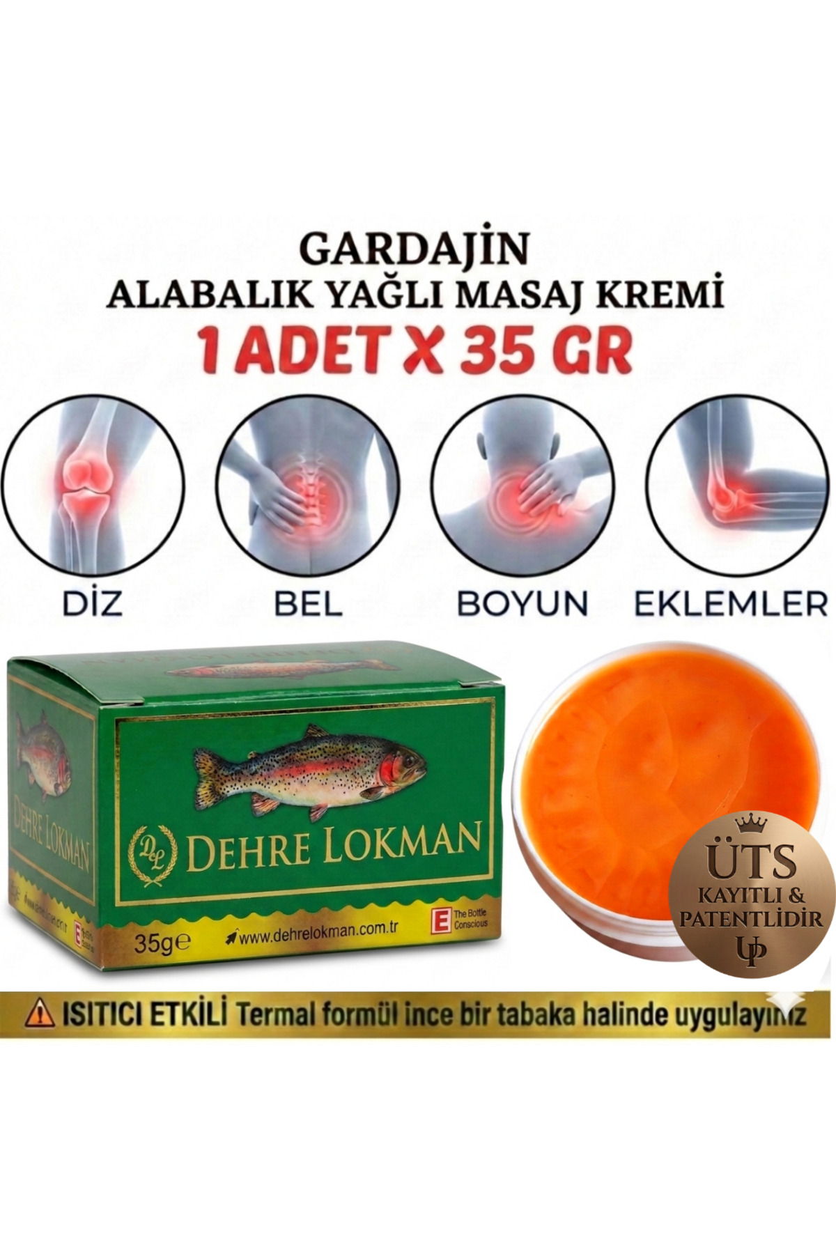 Dehre Lokman Gardajin Alabalık Yağı Özlü Krem 35gr.Diz,Bel,Boyun ve Eklemler İçin — 01