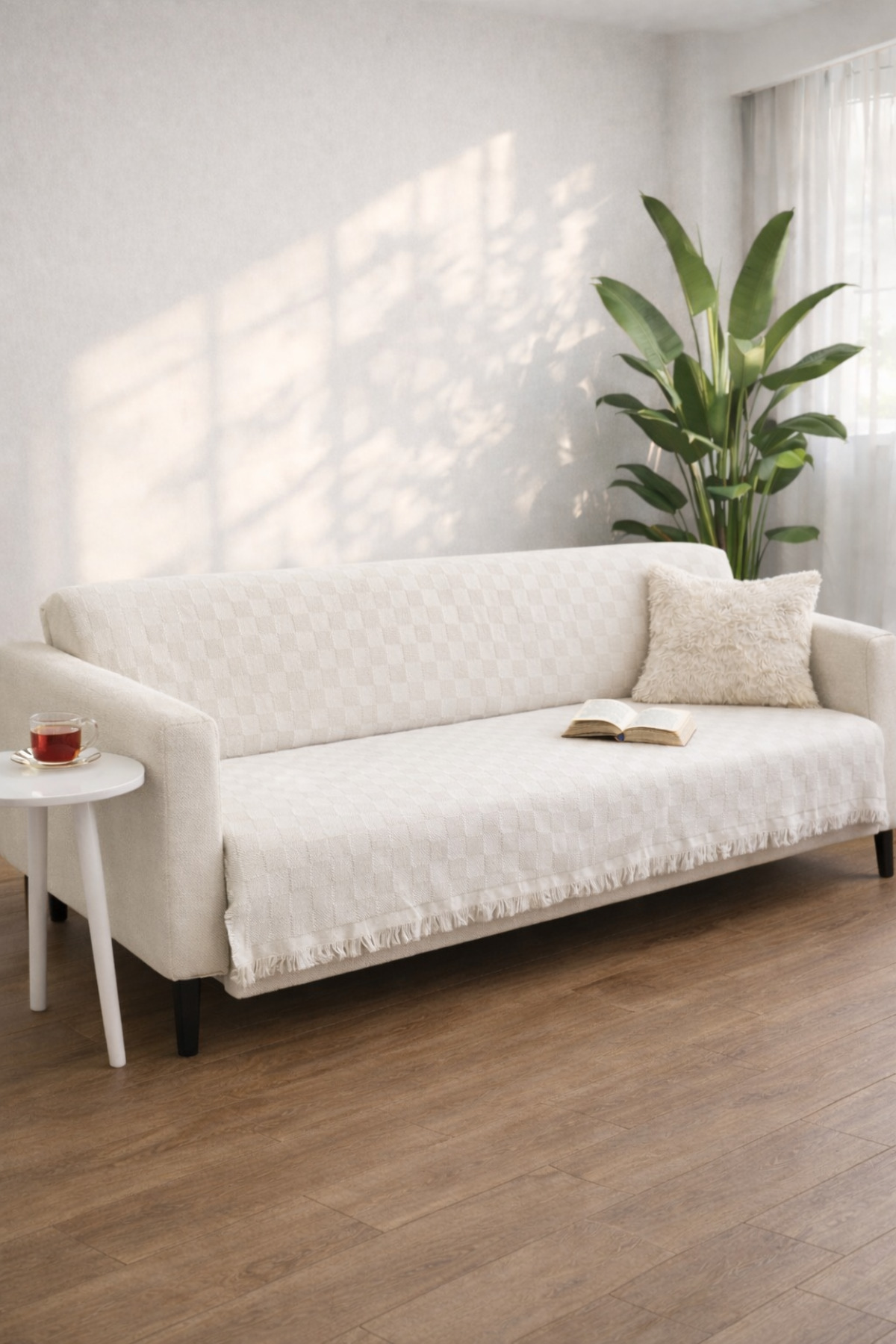 Cotton Sofa Cover Shawl Anti-Slip Texture Multipurpose Sofa Sofa Cover
