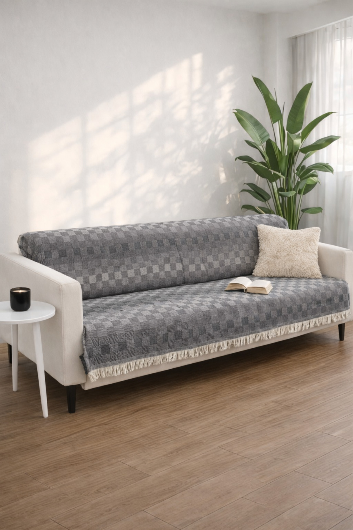 Cotton Sofa Cover Shawl Anti-Slip Texture Multipurpose Sofa Sofa Cover