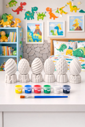 Atölye yüksel Paskalya Yumurtaları Taş Boyama Seti = 12 Taş (6 yumurta-6taban...