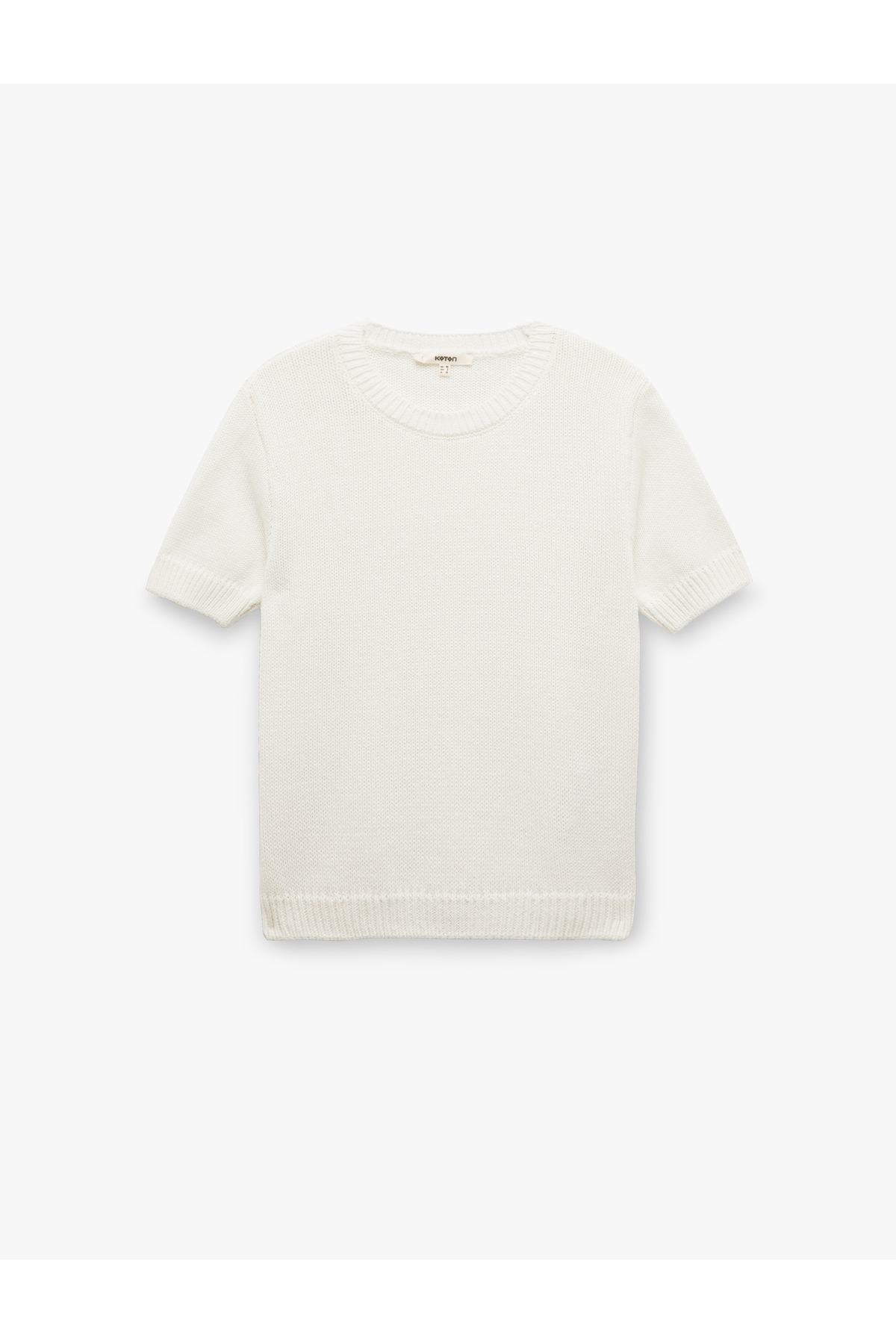 Koton  Bisiklet Yaka Kısa Kollu Triko Kazak - Görsel 3