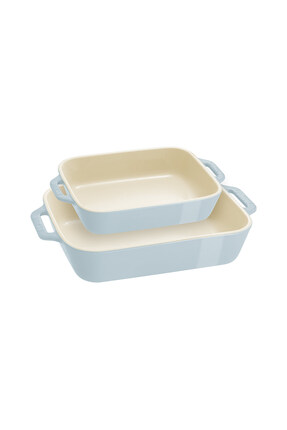 STAUB Seramik Fırın Kabı Seti 2'li Açık Mavi