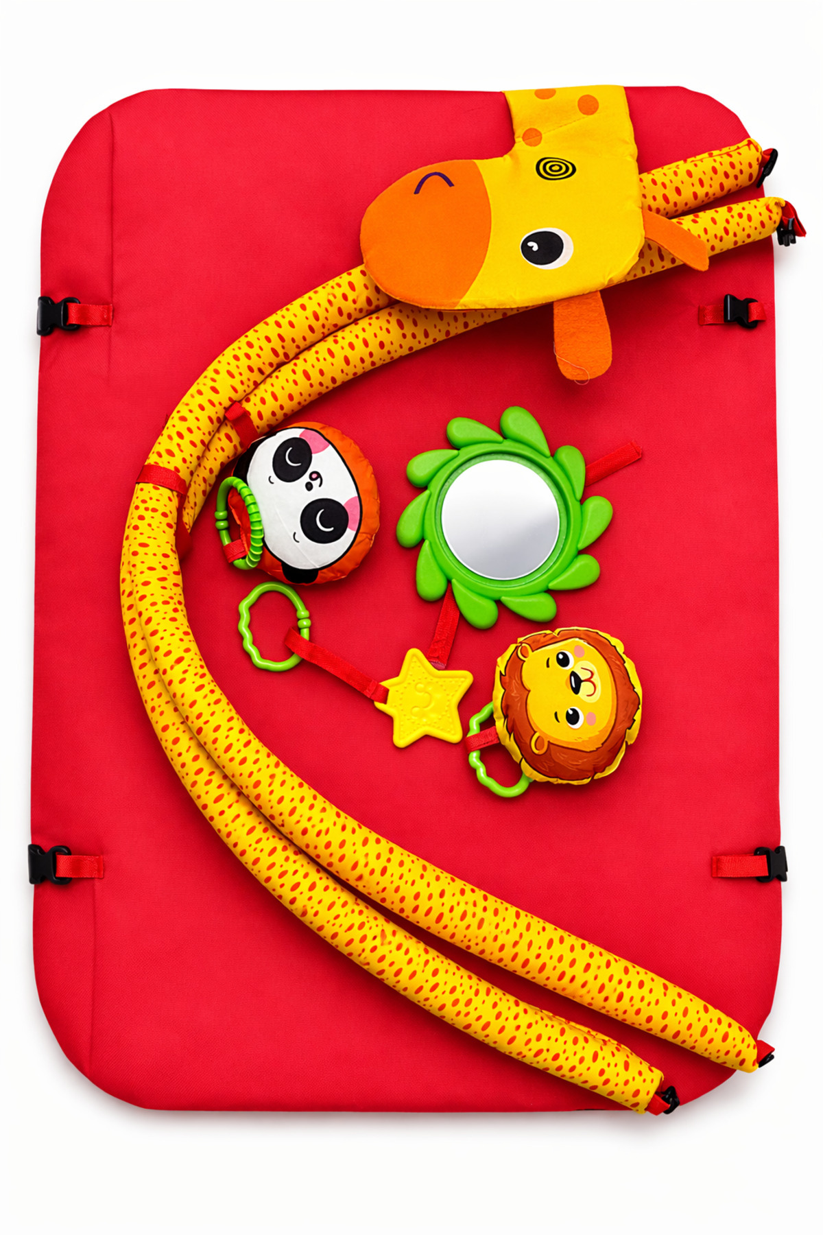 BebeMango Jungle Play Halısı Bebek Aktivite Halısı Oyuncaklı Oyun Halısı Minderi Zürafalı fotoğrafı 6 (önizleme)