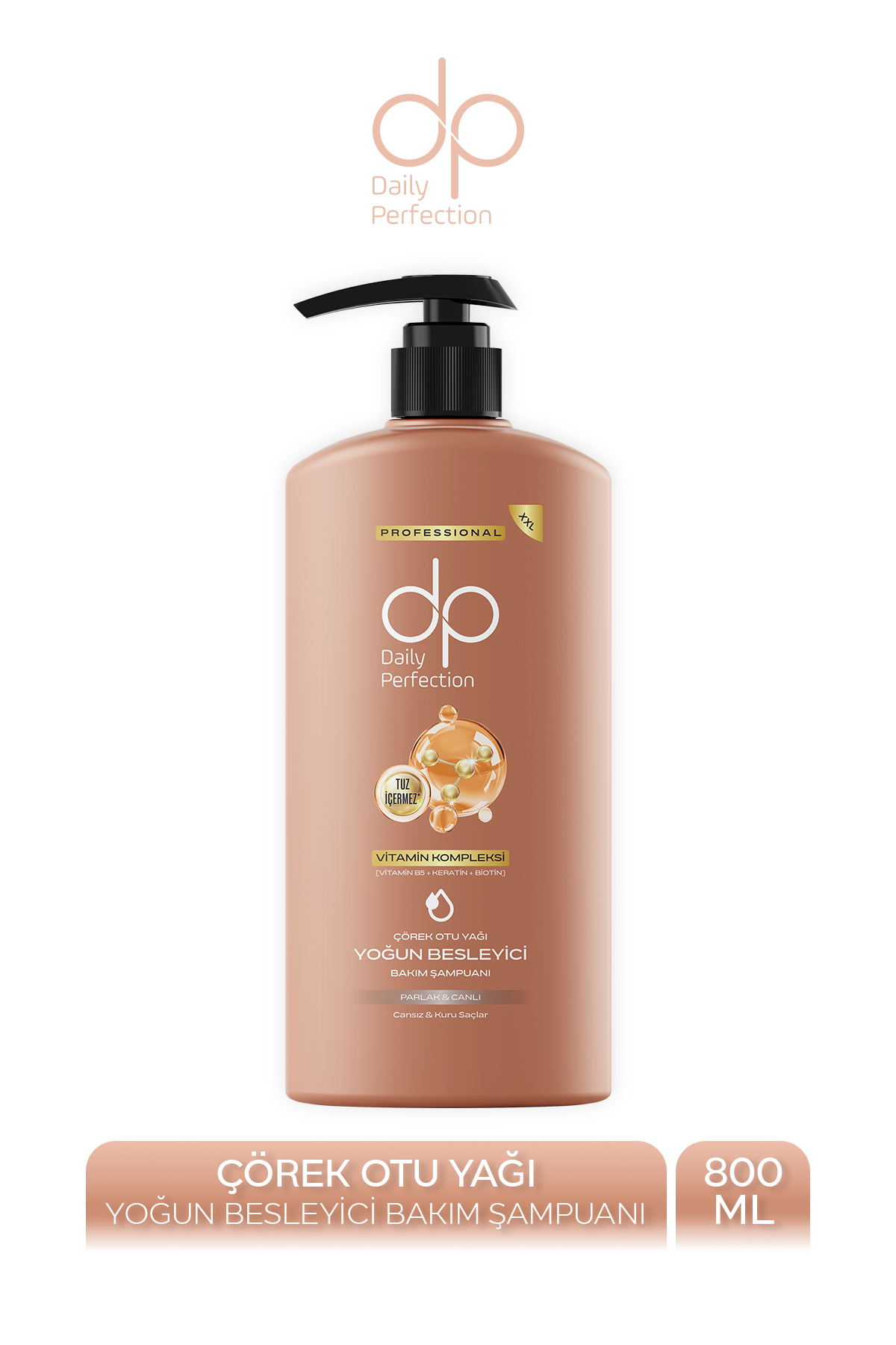 dp Daily Perfection Çörek Otu Yağı Tuzsuz Şampuan 800 ml — dp53
