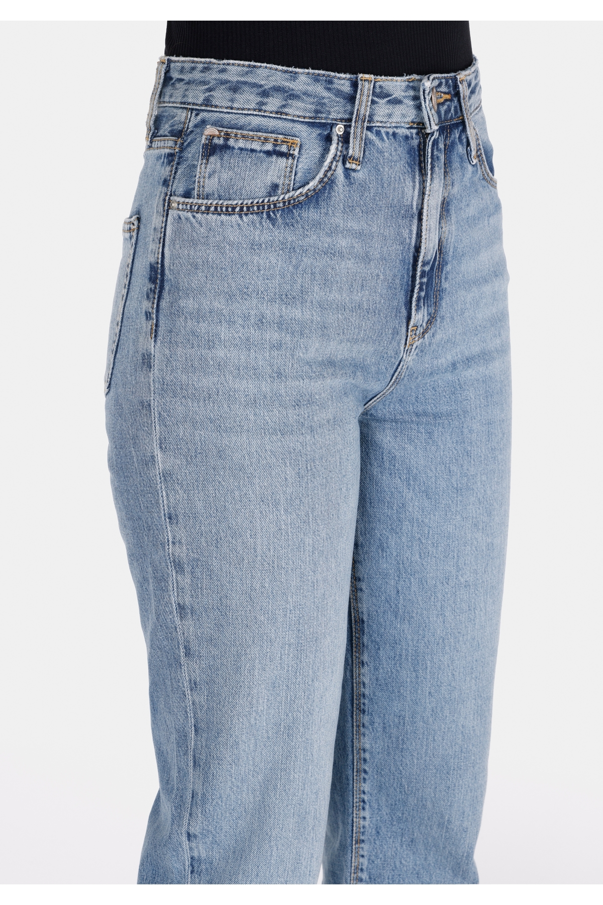 Colin’s  Straight Fit Yüksel Bel Düz Paça Kadın Light İndigo Denim Jean Pantolon - Görsel 5