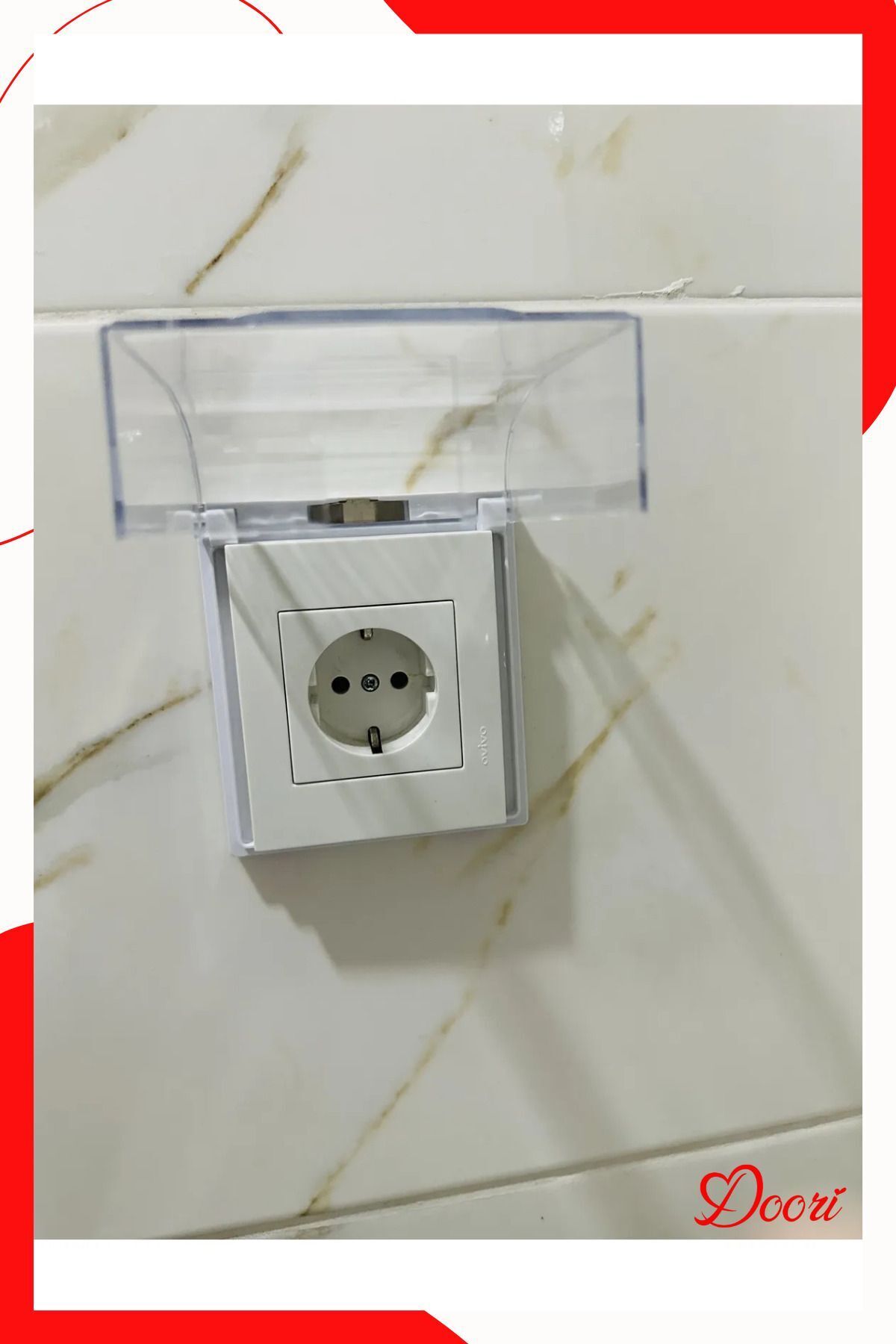 Doori Priz Kapağı Banyo Lavabo Islak Priz Koruma Kapağı Sudan Koruyan Kapağı Açılır Kapanır. Priz Altı fotoğrafı 3 (önizleme)