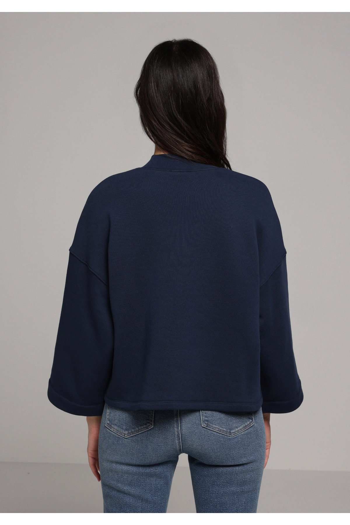 Colin’s  Relax Fit Yuvarlak Yaka Düz Kadın Lacivert Sweatshirt - Görsel 2