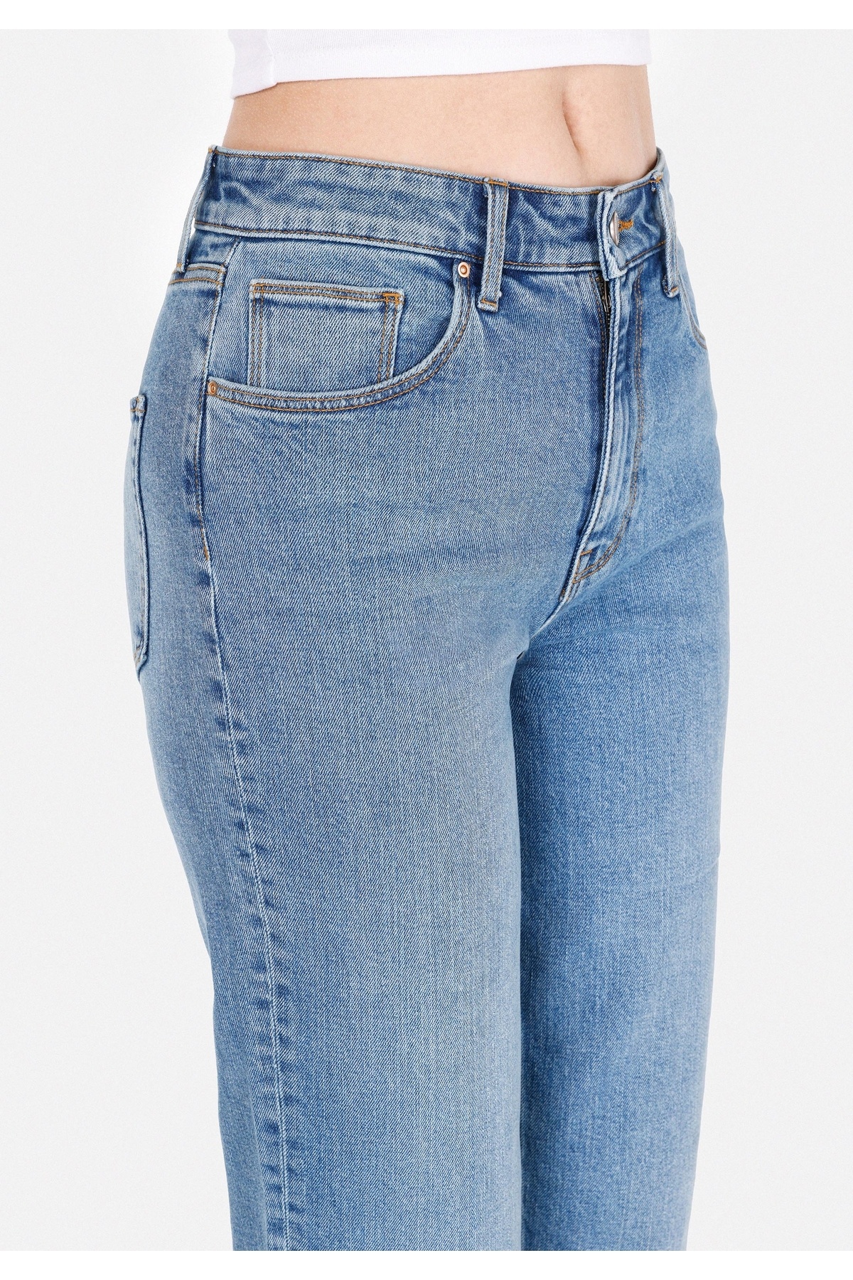 Colin’s  Straight Fit Kadın Light İndigo Denim Jean Fermuarlı Pantolon - Görsel 5