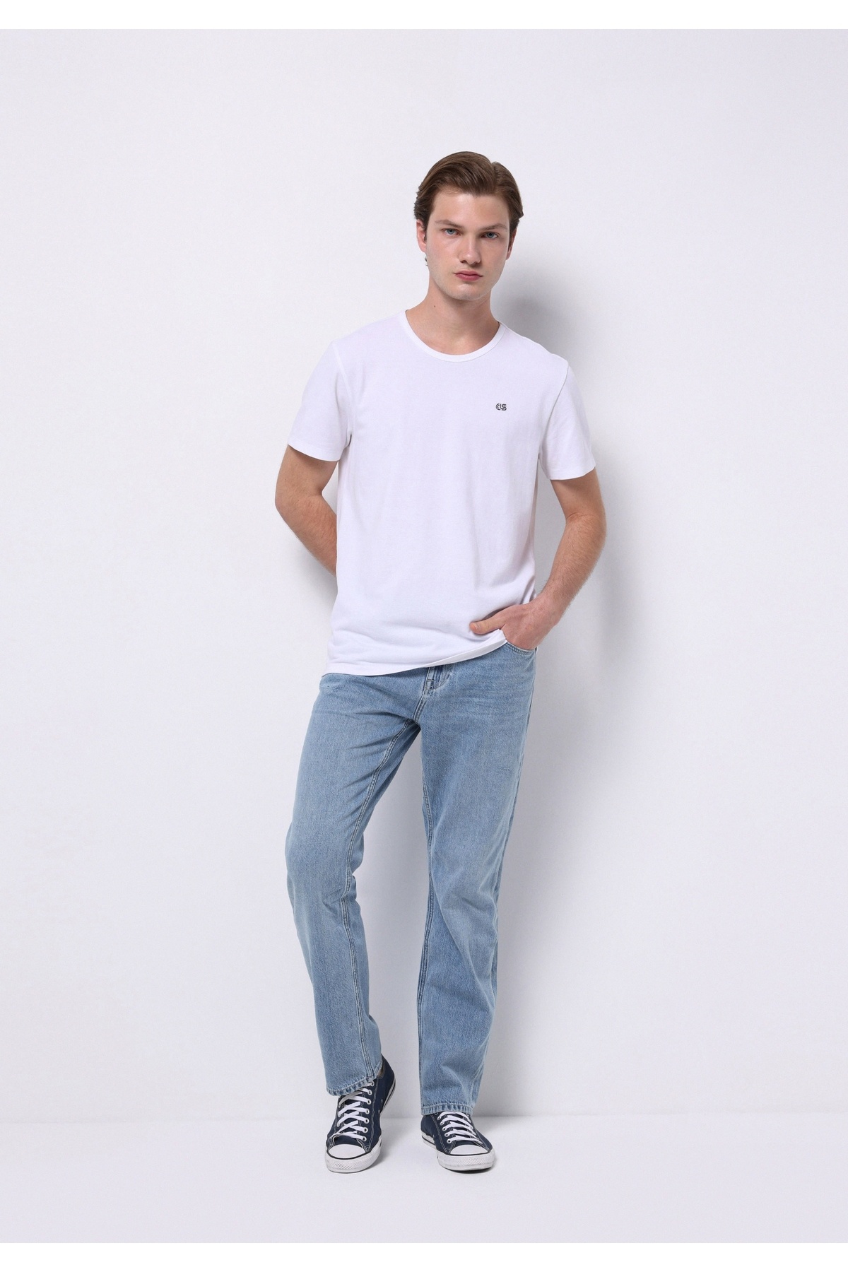 Regular Fit Erkek Pamuklu Light İndigo Denim Jean Pantolon