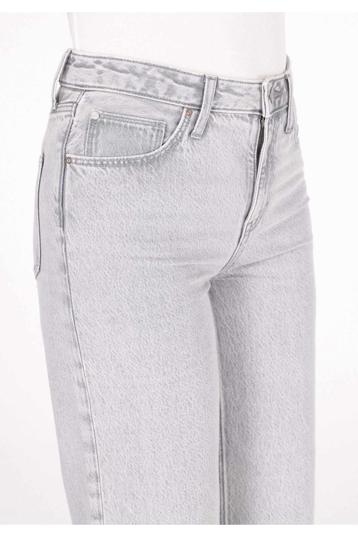 Colin’s  Regular Fit Yüksek Bel Geniş Paça Kadın Gri Jean Pantolon - Görsel 5