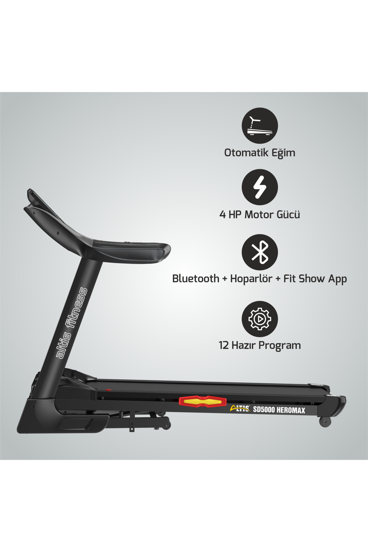 ALTIS SD5000 Heromax Otomatik Eğimli Koşu Bandı & 4HP & 48X137CM