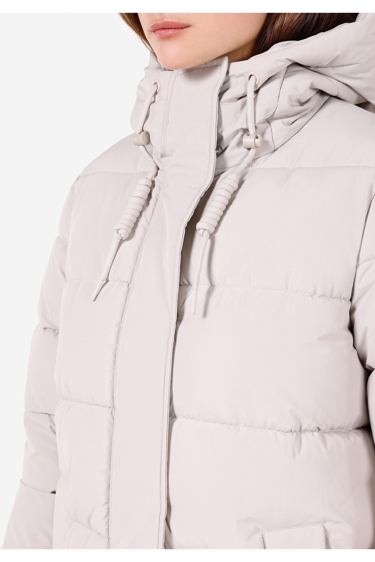 Colin’s  Regular Fit Kapüşonlu Çıtçıtlı Astarlı Suya Dayanıklı Kadın Bej Kaban - Görsel 4