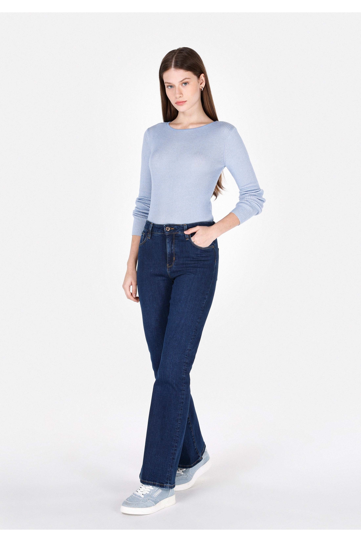 Colin’s  791 Monıca Regular Fit Orta Bel Bootcut Kadın Koyu Mavi Jean Pantolon - Görsel 3