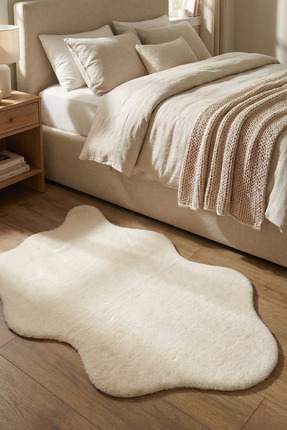 Halispecial Yuma Krem Peluş Post Halı-Yumuşak-Yıkanabilir-Modern-Dekoratif