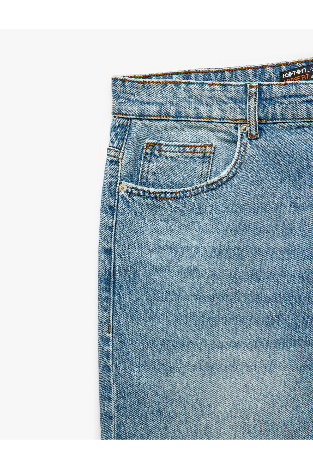 Koton Pamuklu Normal Bel Cepli Loose Fit Jean Pantolon - Steve Jean görsel 7