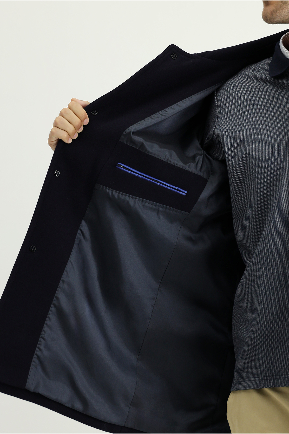 Kiğılı  Yünlü Klasik Kaban - Görsel 5