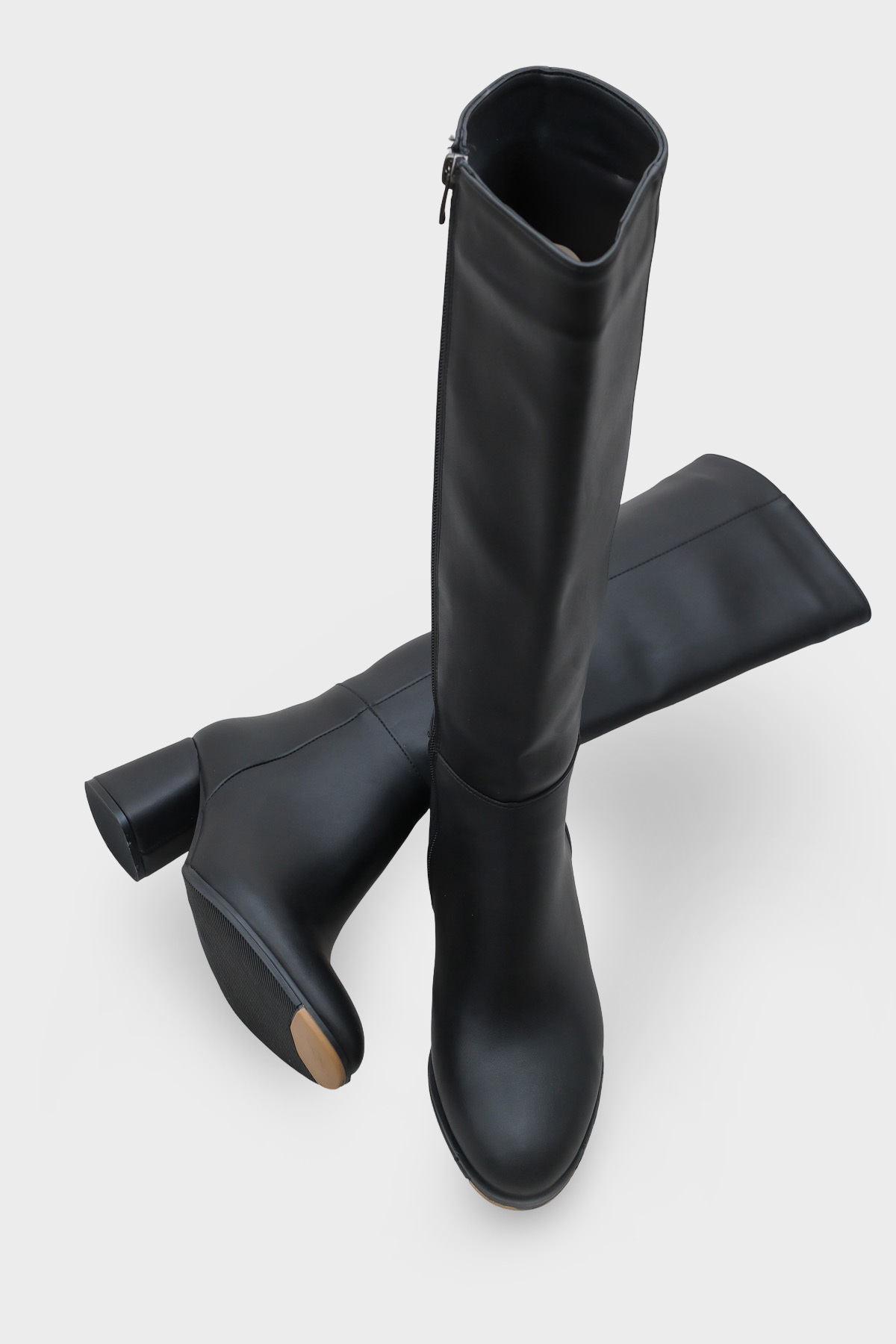 Capone Outfitters  Cathrine Oval Burunlu Yandan Fermuarlı Topuklu Kadın Çizme - Görsel 5