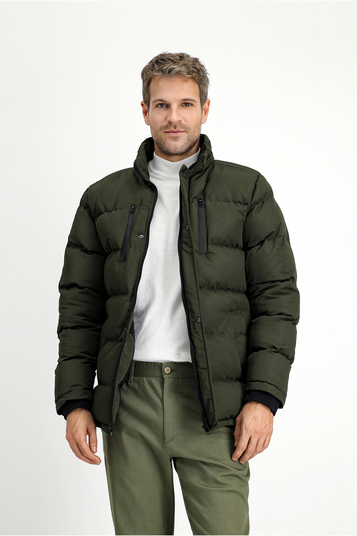 Kiğılı  Kürklü Kapüşonlu Spor Şişme Kaban - Görsel 7