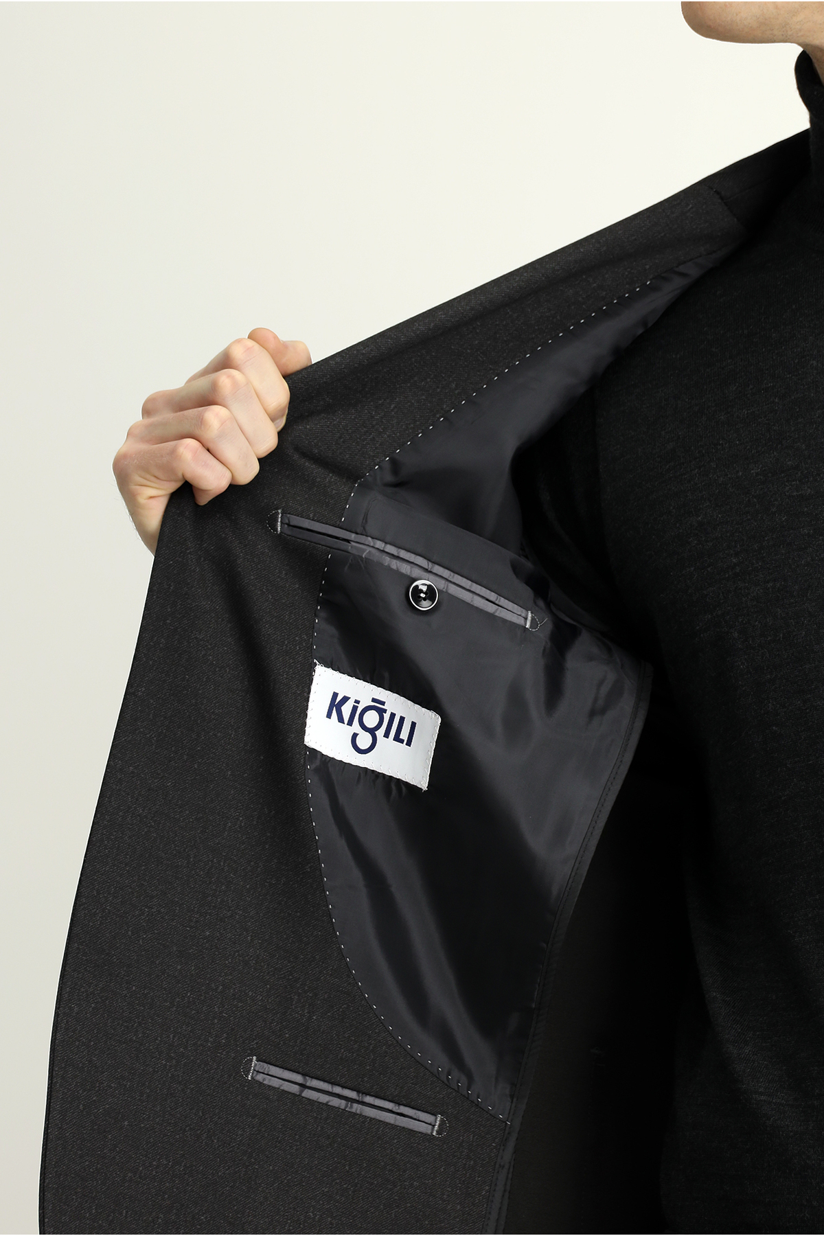 Kiğılı  6 Drop Regular Fit Standart Kesim Desenli Beli Lastikli İpli Takım Elbise - Görsel 6