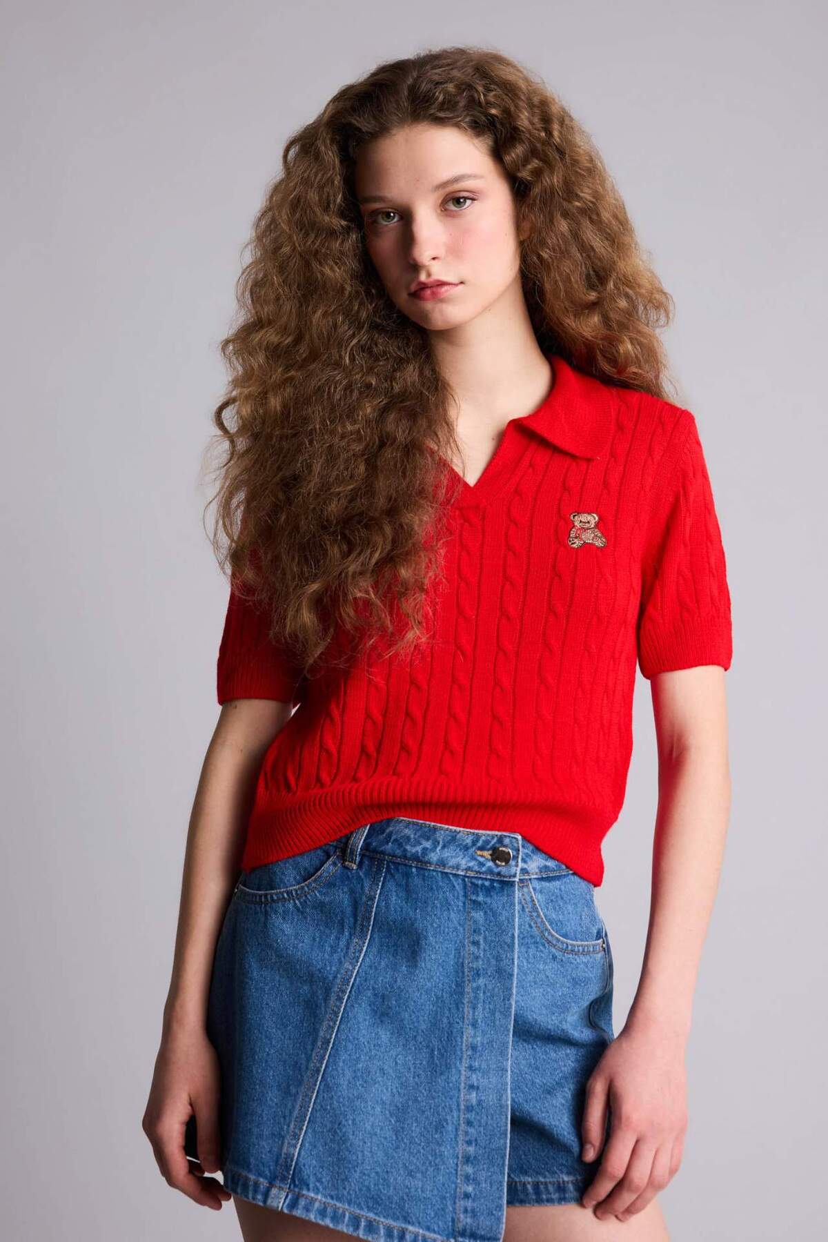 Defacto  Slim Fit Ayıcıklı Kazak H5908AX26SM - Görsel 3