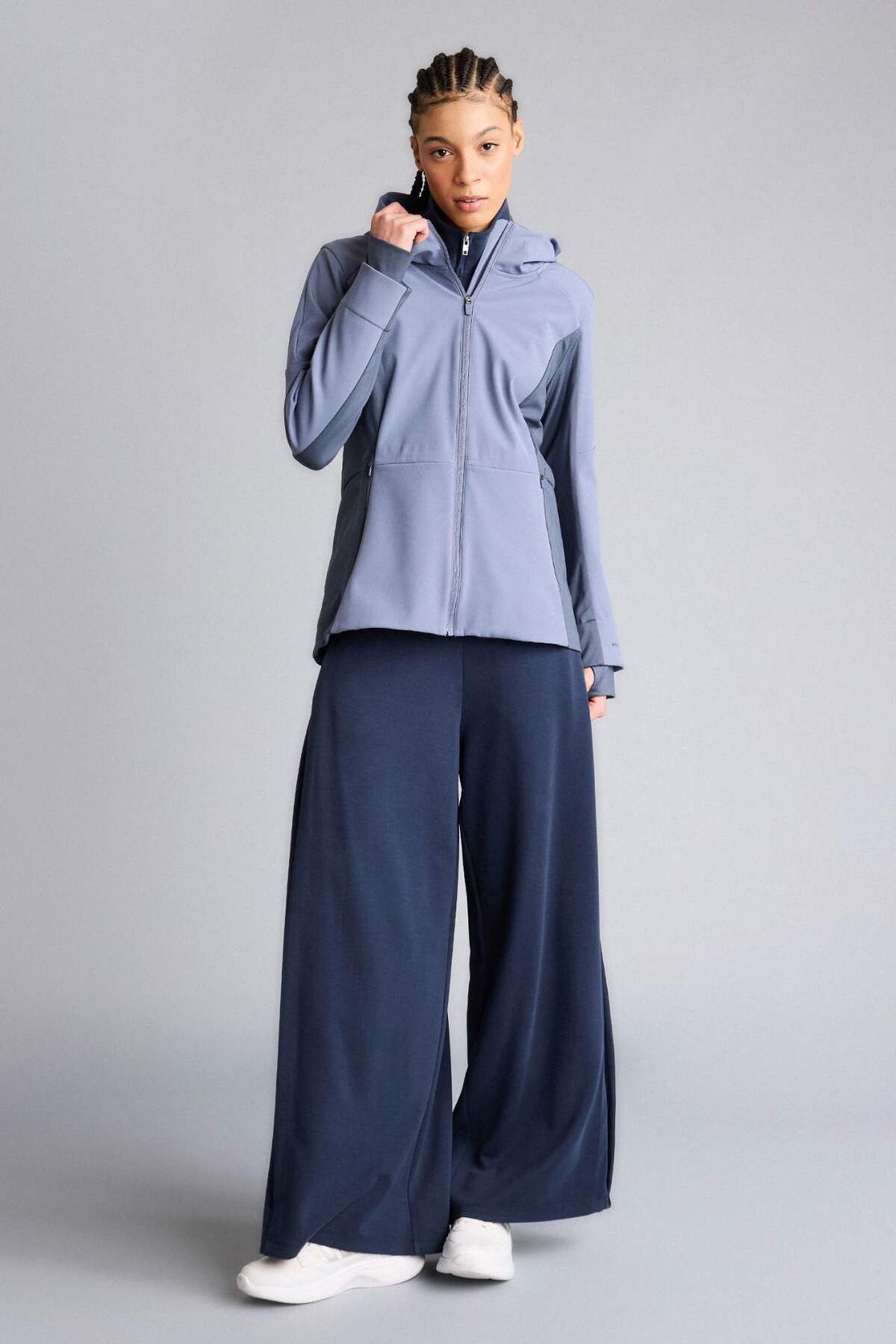 Defacto  Su İtici Slım Fıt Kapüşonlu Fermuarlı Softshell Mont G0237AX26SP - Görsel 2