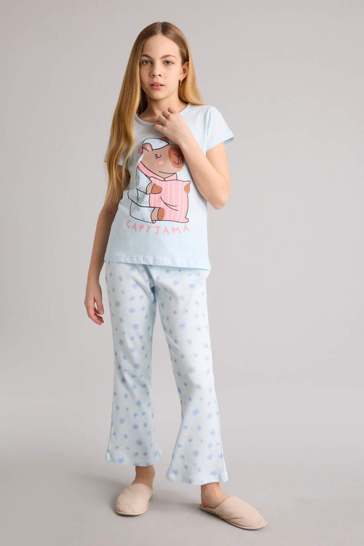 Defacto %100 Pamuklu 2'li Pijama Takımı Kız Çocuk H0152A826SP fotoğrafı 2 (önizleme)