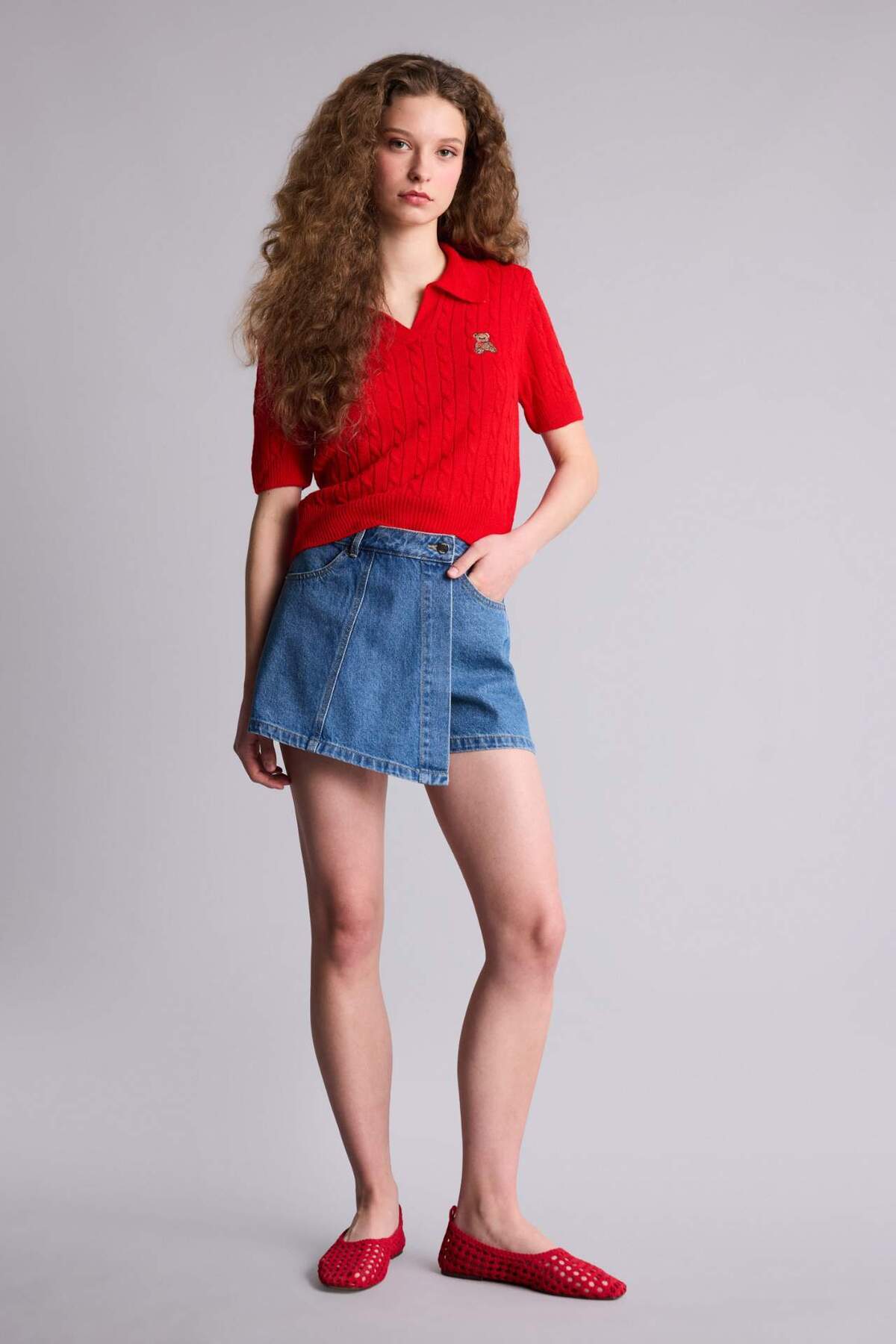 Defacto  Slim Fit Ayıcıklı Kazak H5908AX26SM - Görsel 2