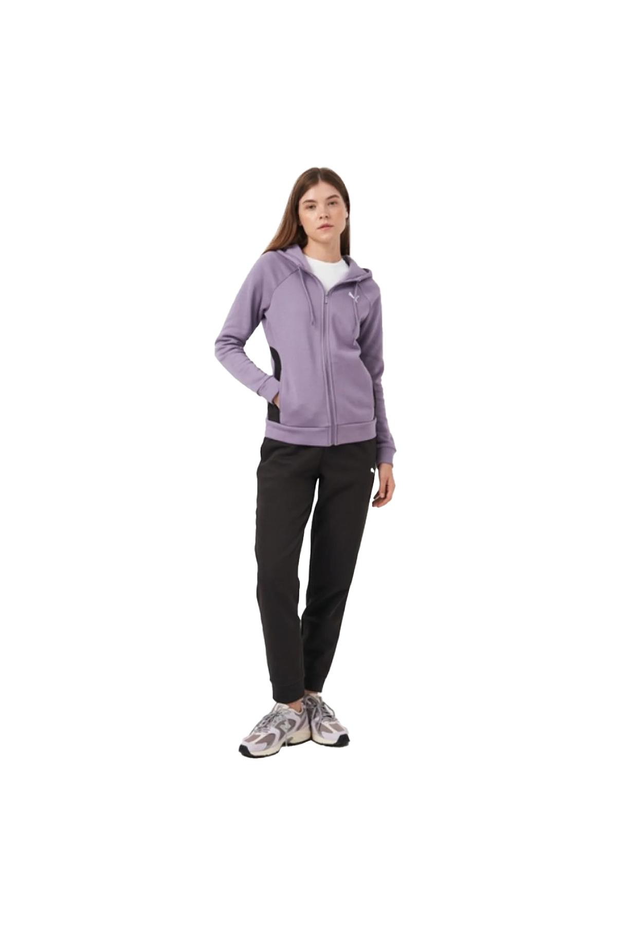 Puma Classic Hooded Tracksuit Fl Kadın Mor Günlük Stil Eşofman