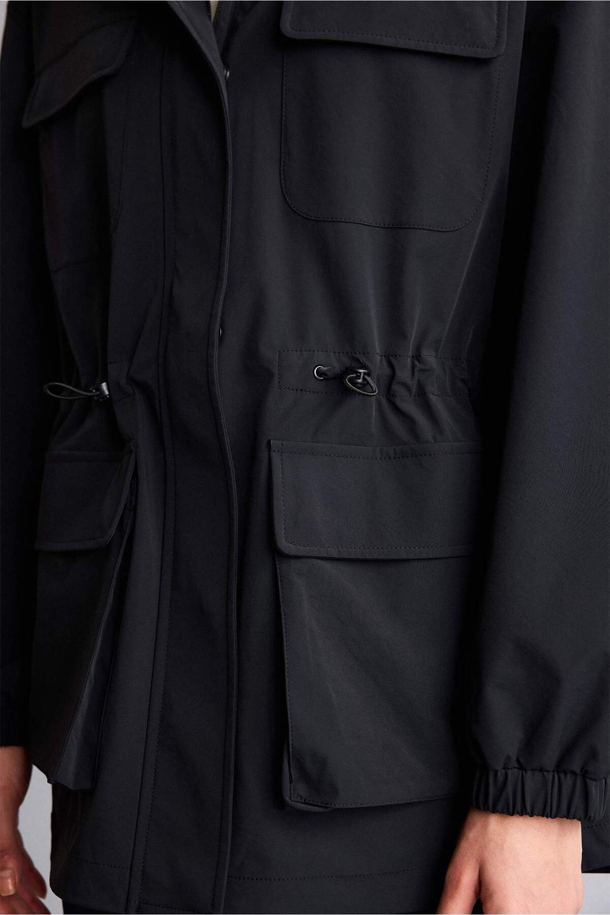 Defacto  Rüzgar Geçirmez Su İtici Kapüşonlu Fermuarlı Yağmurluk F7968AX26SP - Görsel 4