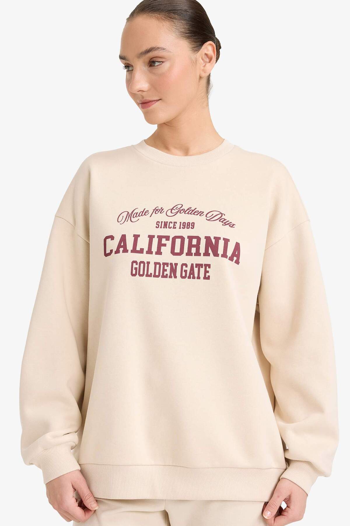 DeFacto Übergroßes bedrucktes Sweatshirt G7026AX25WN
