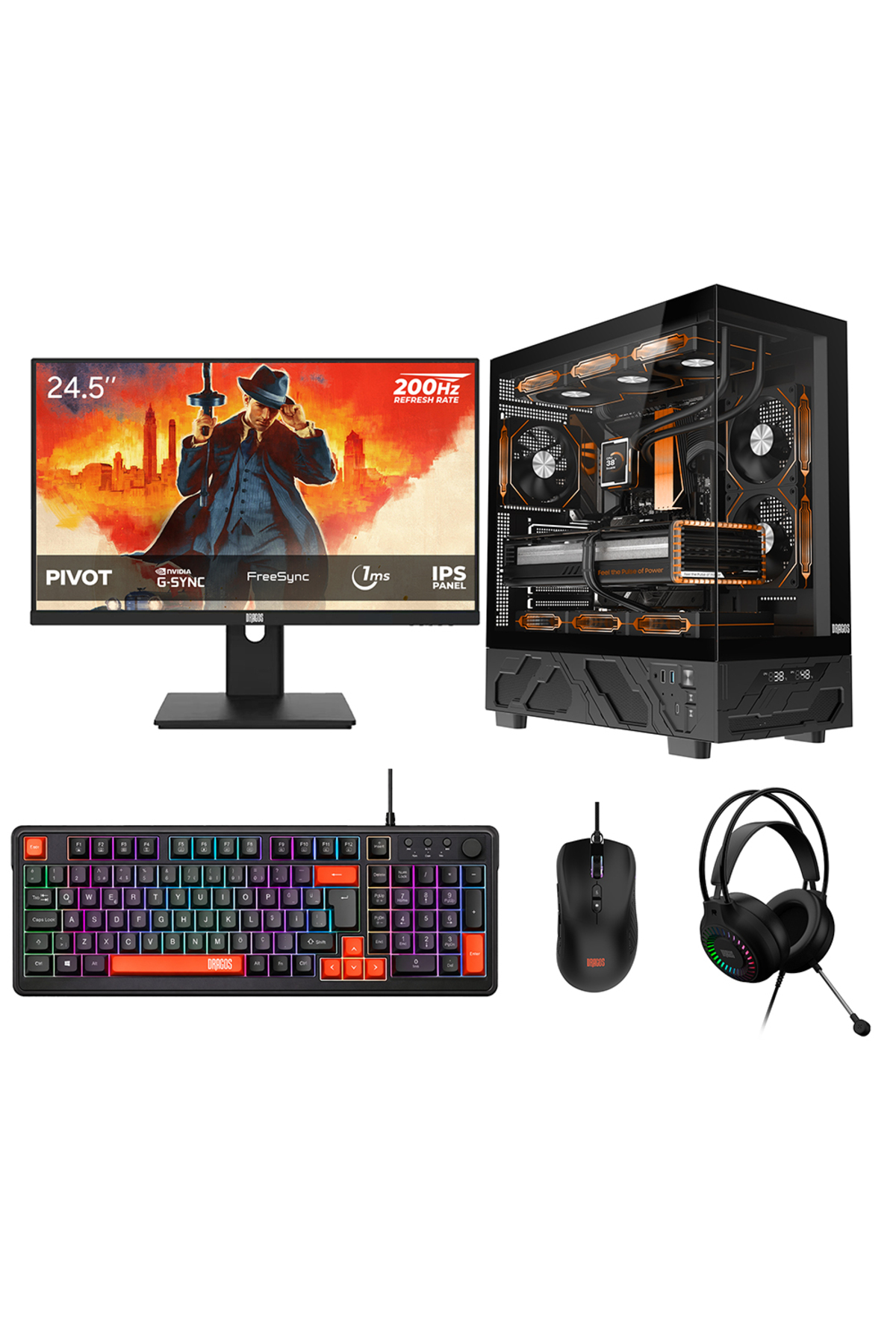 DRAGOS DRx9930 Ryzen 5 7600 16GB 512GB NVMe 8GB RX 9060 24.5 İnç