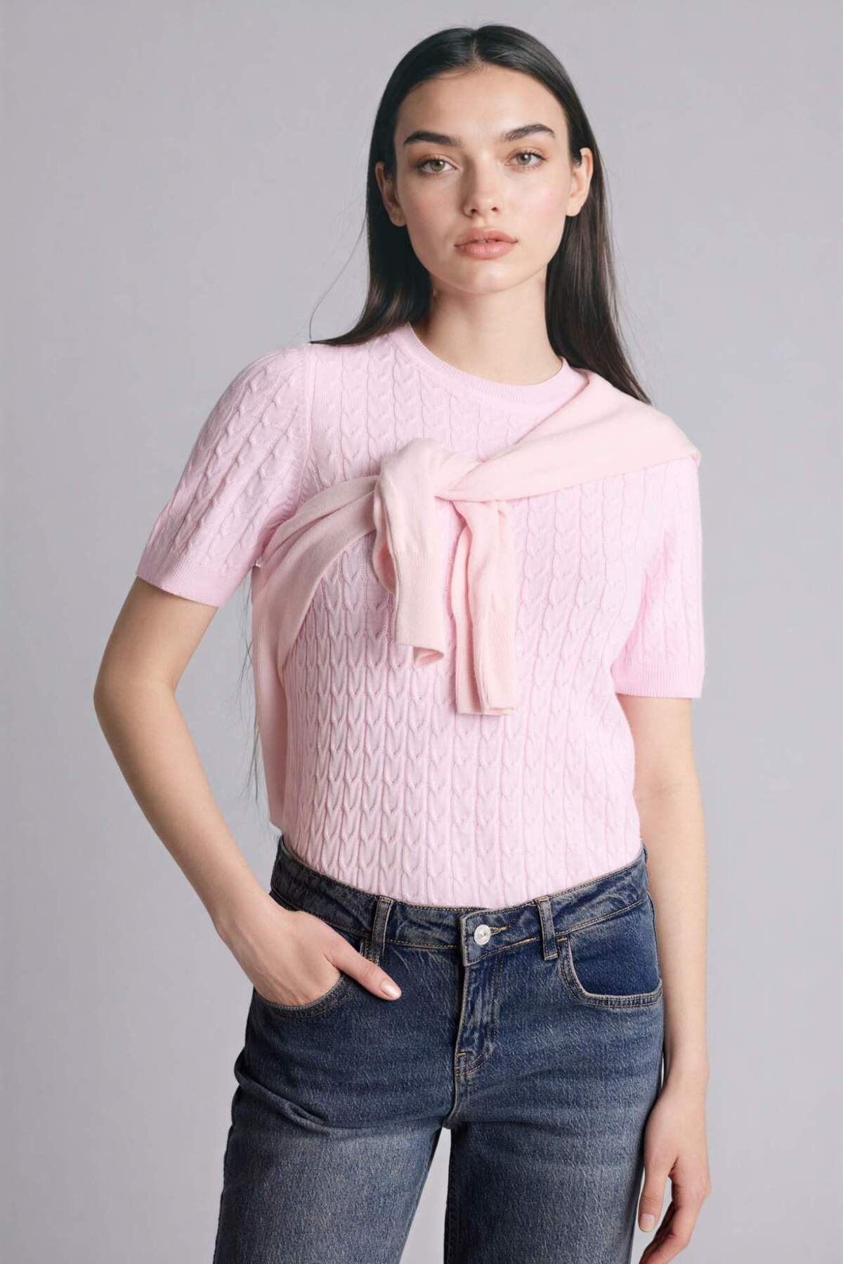 DeFacto Regular Fit Kısa Kollu Kazak D3306AX26SP