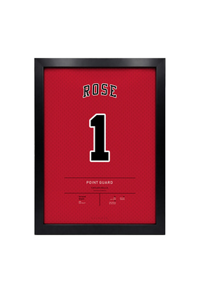 KAYNOCK Derrick Rose, Chicago Bulls, Basketbol, Nba Poster Tablo Siyah Çerçeve