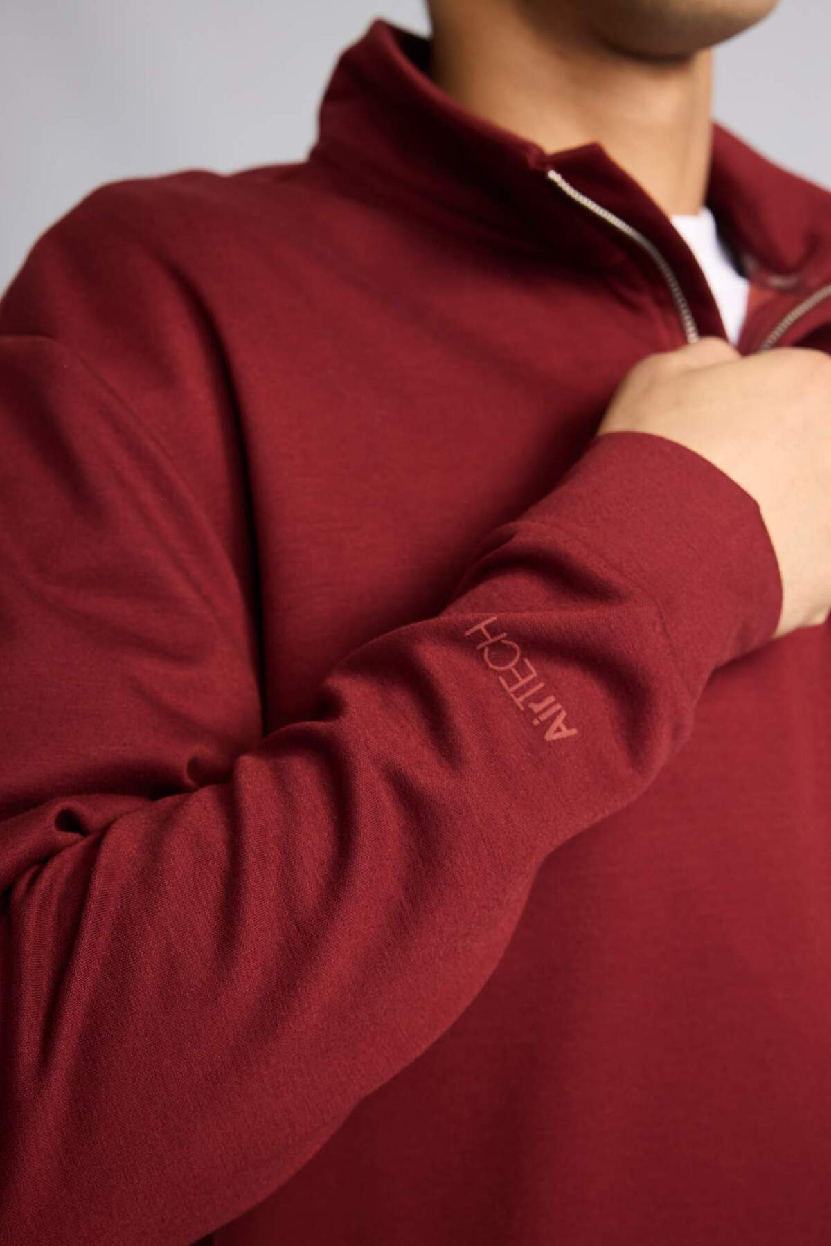 Ultra Yumuşak Standart Fit Modal Sweatshirt G8148AX25WN — زرشکی — تصویر 4 از 8