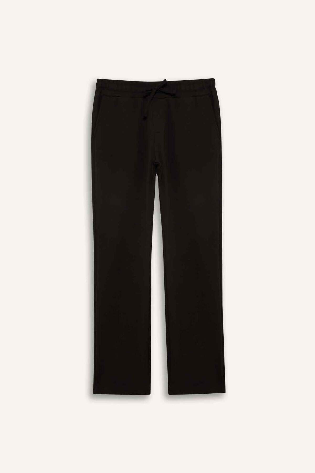 DeFacto Esnek Basic Beli Bağcıklı Cepli Düz Paça Jogger Pantolon C6022AX26SP