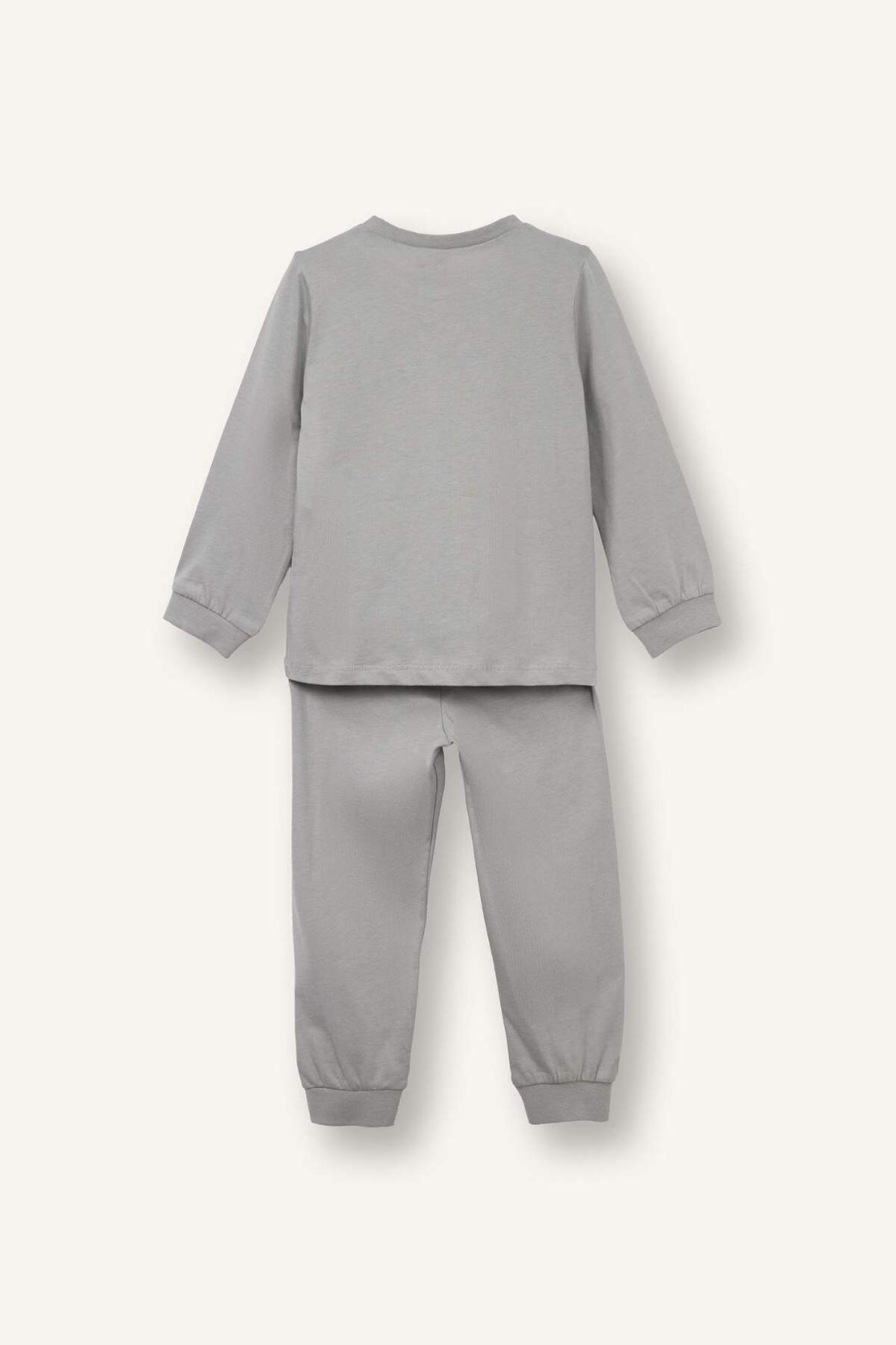 Defacto %100 Pamuklu Baskılı Beli Lastikli Pijama Takımı Erkek Bebek G7133A526SP fotoğrafı 4 (önizleme)