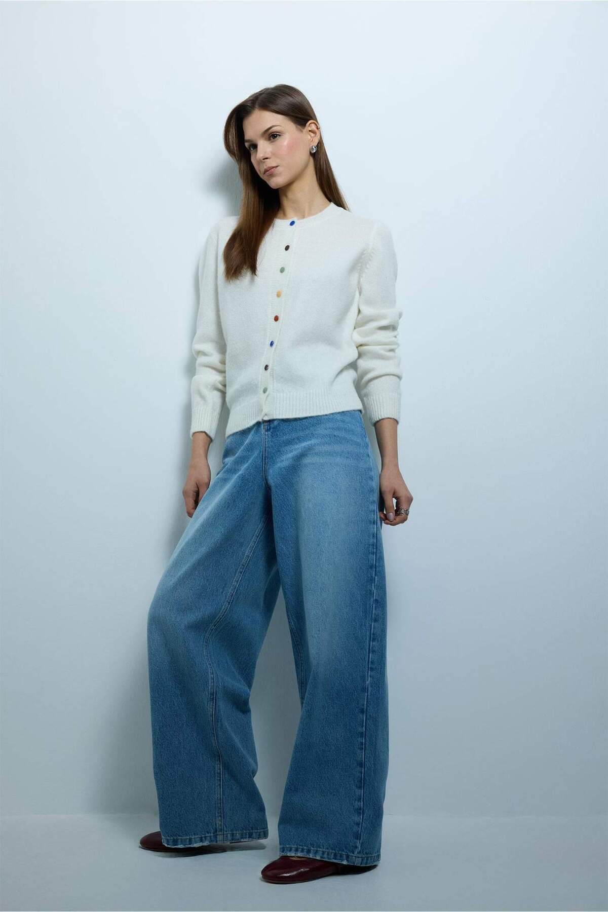 DeFacto %100 Pamuk Relax Fit Jean Pantolon G9878AX26SP görsel 2