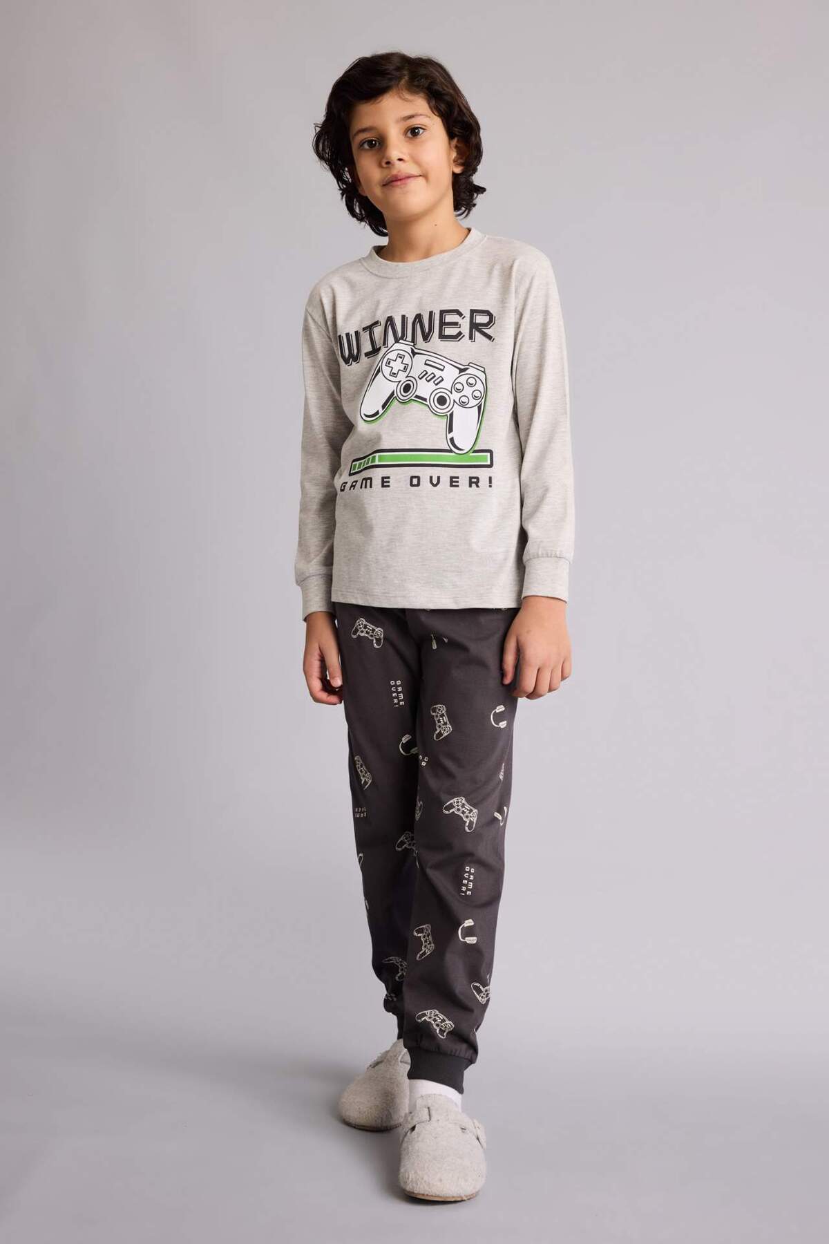 Defacto Regular Fıt 2'li Pijama Takımı Erkek Çocuk G9974A826SP fotoğrafı 2 (önizleme)