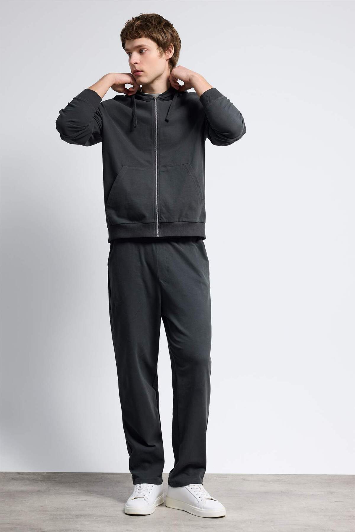 Defacto  %100 Pamuk Fermuarlı Sweatshirt F9812AX26SP - Görsel 2