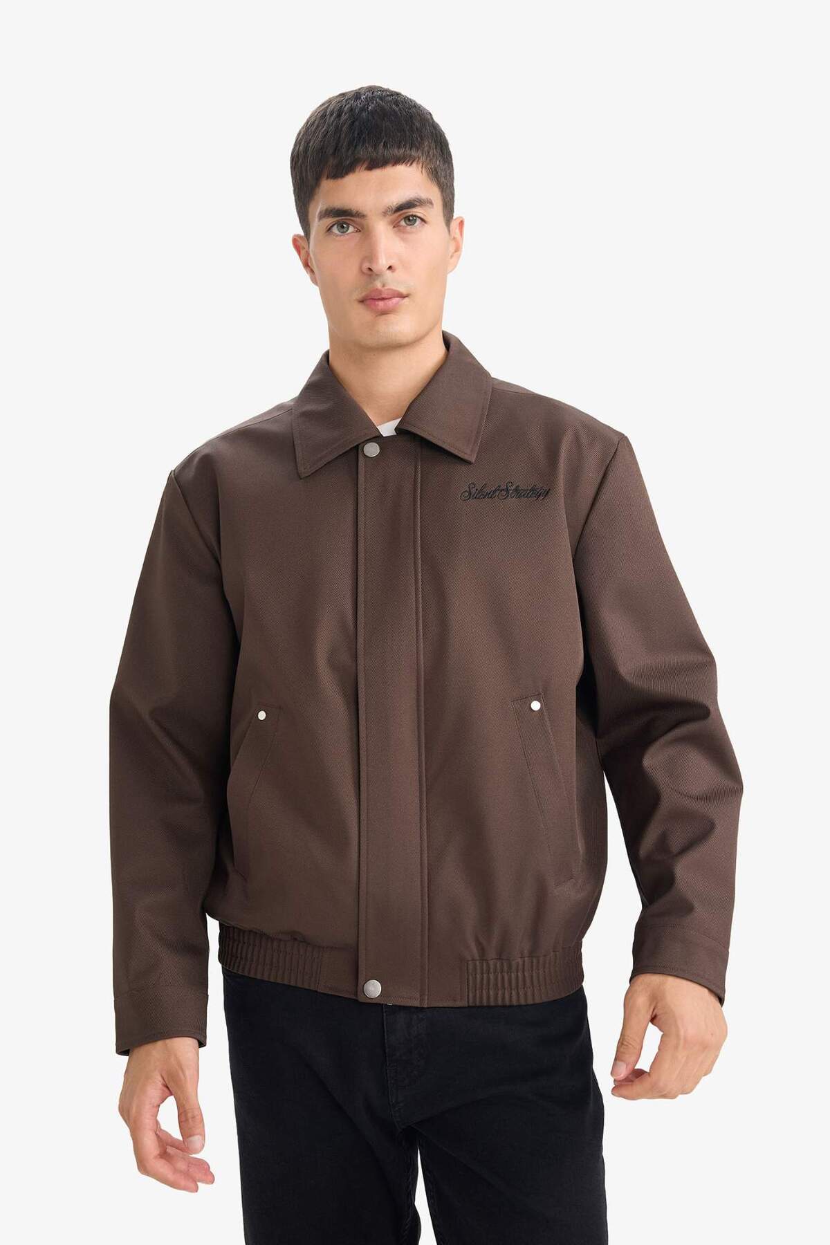 DeFacto Oversıze Polo Yaka Su Geçirmez Mont F8470AX26SP görsel 3