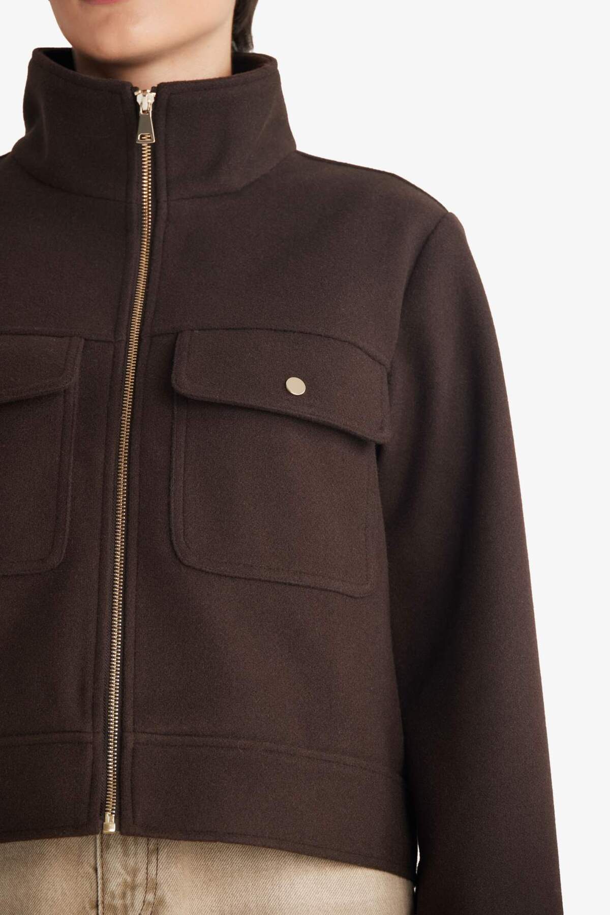 Defacto  Kısa Kaşe Mont G0870AX26SP - Görsel 4